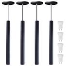 Kit 4 Pendente Tubo Preto 40 Cm + Lâmpada LED Branco Neutro