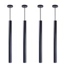 Kit 4 Pendente Tubo Preto 50cm Canopla 6cm Kit 4 Pendente Tubo Preto 50cm Canopla 6cm