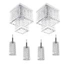 Kit 4 Pendentes Clearcrillic Quad + 2Marrycrilic Cristal Acr