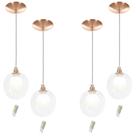 Kit 4 Pendentes Harmony Bolinha New Cobre + Lampada G9 3000k