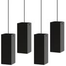 Kit 4 Pendentes Industrial Preto Quadrado Moderno U.ELG