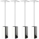 Kit 4 Pendentes Luminária Quadrado Industrial Inox F.ELG