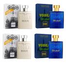 Kit 4 Perfumes Importados Vodka Man Vodka Brasil Azul 100ML