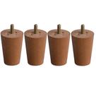 kit 4 pes 7cm madeira eucalipto castanho