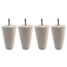 Kit 4 pés Cônicos 11cm Para Cama Box - Branco