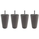 Kit 4 pés Cônicos 11cm Para Cama Box - Cinza