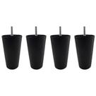 Kit 4 pés Cônicos 11cm Para Cama Box - Preto