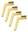 Kit 4 Pés De Ferro Dourado Villach Para Sofá E Poltrona Bz