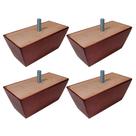 Kit 4 Pés de Madeira Retangular para Sofá Poltrona 5cm - Monari Design