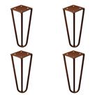 Kit 4 Pés de Metal 15 CM Hairpin Legs Mesas de Centro Puffs Bronze G41