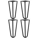 Kit 4 Pés de Metal 15 CM Hairpin Legs Mesas de Centro Puffs Preto G41