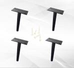 KIT 4 Pés de Metal 18cm Preto Multiuso Para Armário Mesas de Cabeceiras e Camas