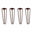Kit 4 Pés de Metal 30 CM Hairpin Legs Mesa de Canto Rack e Puffs Bronze G41