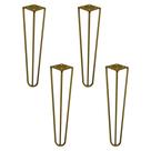 Kit 4 Pés de Metal 30 CM Hairpin Legs Mesa de Canto Rack e Puffs Dourado G41