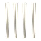 Kit 4 Pés de Metal 60 CM Hairpin Legs Mesa de Canto Aparador Dourado G41