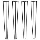 Kit 4 Pés de Metal 60 CM Hairpin Legs Mesa de Canto Aparador Preto G41
