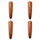 Kit 4 Pés Palito 15cm Madeira Castanho Para Puff Poltrona Móveis Rack