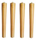 Kit 4 Pés Palitos 30cm Para Poltronas Puffs Madeira