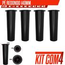 Kit 4 pés para Armario de cozinha Cama Box de 14cm Preto