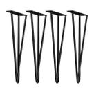 Kit 4 Pés para Mesa Aparador Poltrona Puff Rack Reforçado Hairpin Leg 30cm
