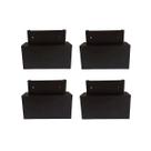 Kit 4 Pés Plátisco Retangular 5x10 Cm Preto