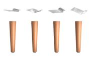 Kit 4 pés Retrô 20cm Madeira Wood 2020 - Ofertamo