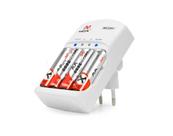 Kit 4 Pilhas Palito AAA Recarregáveis Premium com Carregador Rápido Bivolt - Mox Kit 4 Pilhas Palito AAA Recarregáveis Premium com Carregador Rápido Bivolt - Mox