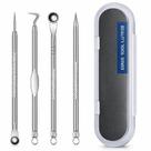 Kit 4 Pincas Removedor de Cravo Profissional Inox Limpeza Facial Espinhas Pele Acne Extrator Comedoes Cuidado Esteticista