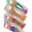 Kit 4 Pincéis de Maquiagem Sereia com Estojo Cerdas Super Macias