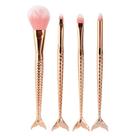Kit 4 Pincéis macio Para Maquiagem Sereia Pó Blush Contorno Kit 4 Pincéis macio Para Maquiagem Sereia Pó Blush Contorno