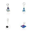 Kit 4 Pingente Berloques Cabeleireira Banho Prata Pulseiras