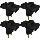 Kit 4 Pino Adaptador Benjamin 3 Saidas Preto 2x10A e 1x20A 250V para Uso Residencial