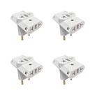 Kit 4 Pino Adaptador Benjamin T Branco 10A Bivolt Pro