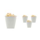 Kit 4 Pipoqueira Retrô Branco 2,6L Plástico Premium