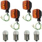 Kit 4 pisca seta dianteiro e traseiro YBR125 XTZ125 2000 a 2008 laranja com lâmpada
