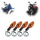 Kit 4 Piscas com Lente Laranja Rosca de 10mm Modelo Universal