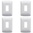 Kit 4 Placa 1 Modulo Vertical 4x2 Tramontina Aria Branco