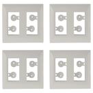 Kit 4 Placa 2 Postos Para Moveis Branco Aria Tramontina