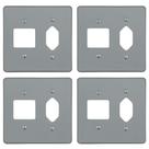 Kit 4 Placa 4x4 Cinza Pial 54392 Tomada + 2 Interruptor