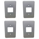 Kit 4 Placa Espelho 4x2 Silentoque 8502 Cinza 2 Postos Kit 4 Placa Espelho 4x2 Silentoque 8502 Cinza 2 Postos