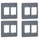 Kit 4 Placas Cinza 4x4 Para 6 Interruptores Pial 8533