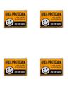 KIT 4 PlacaS de Sinalização 15x20 área Protegida 24 Horas