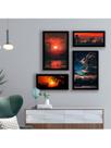 Kit 4 Placas Decorativas Para Quarto Sala De Estar Paisagem Noite
