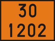 Kit 4 Placas Numerologia Laranja Onu 30 1202 Carga Perigosa