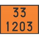 Kit 4 Placas Numerologia Laranja Onu 33 1203 Carga Perigosa 331203