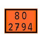 Kit 4 Placas Numerologia Onu 80 2794 Carga Perigosa Laranja 802794