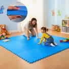 Kit 4 Placas Tapete Tatame EVA 50x50cm 20mm 8 Bordas Emborrachado Exercício Yoga Pilates Alongamento Proteção Infantil bebe Antiderrapante Impermeável