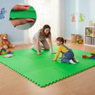 Kit 4 Placas Tapete Tatame EVA 50x50cm 20mm 8 Bordas Emborrachado Exercício Yoga Pilates Alongamento Proteção Infantil bebe Antiderrapante Impermeável