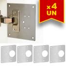 Kit 4 Placas Universais Dobradiça Aço Inox 24 parafusos Kit 4 Placas Universais Dobradiça Aço Inox 24 parafusos