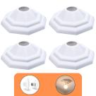 Kit 4 Plafon Branco Luminária Plafonier Pirâmide Paflon Teto Sobrepor Lâmpada Led Soquete E27 Bocal Porcelana Bivolt 100w Sala Quarto Garagem Banheiro